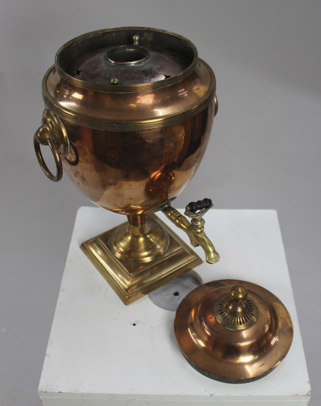 Georgian Adam Style Copper & Brass Samovar - Image 5 of 7