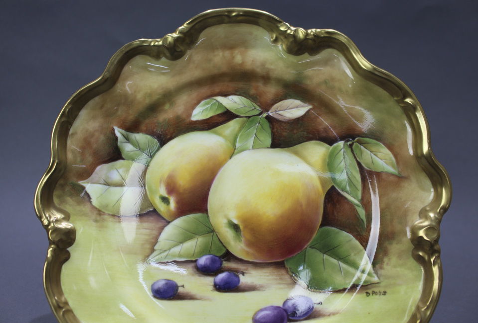 Coalport Hand Painted Fruit Cabinet Plate by D.Pass - Image 2 of 4