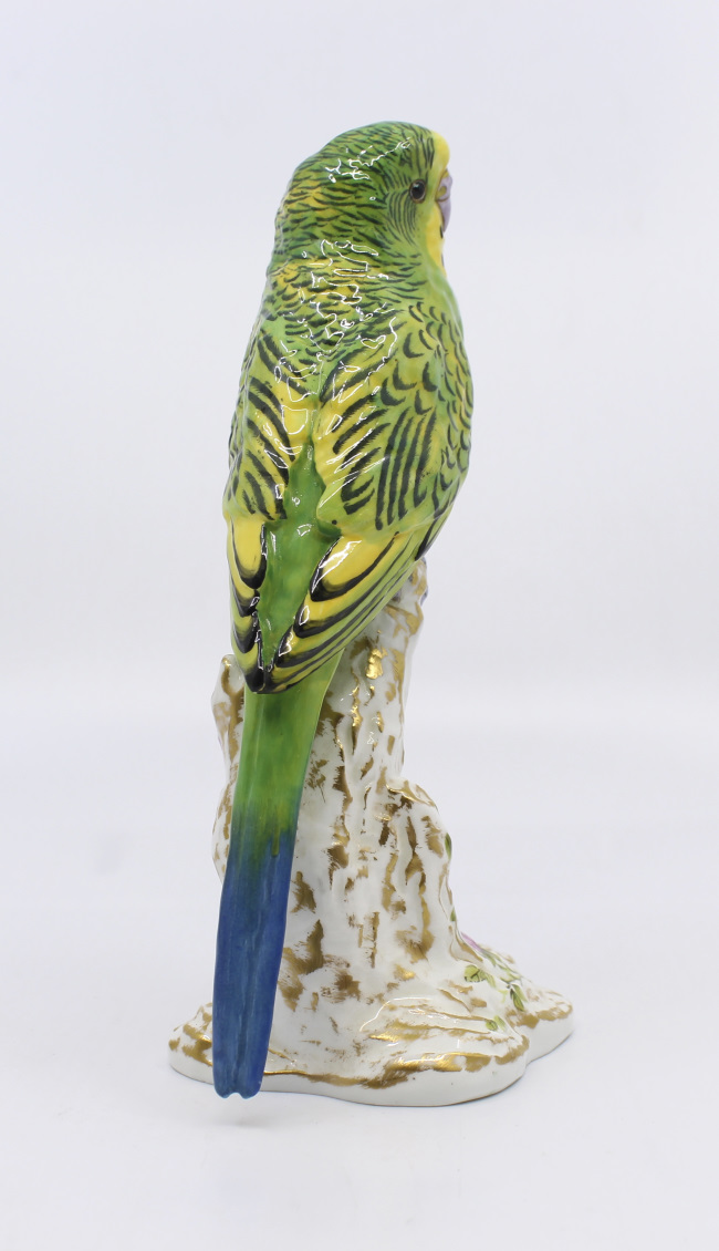 Royal Worcester Bird Green Budgerigar 2663 - Image 2 of 6