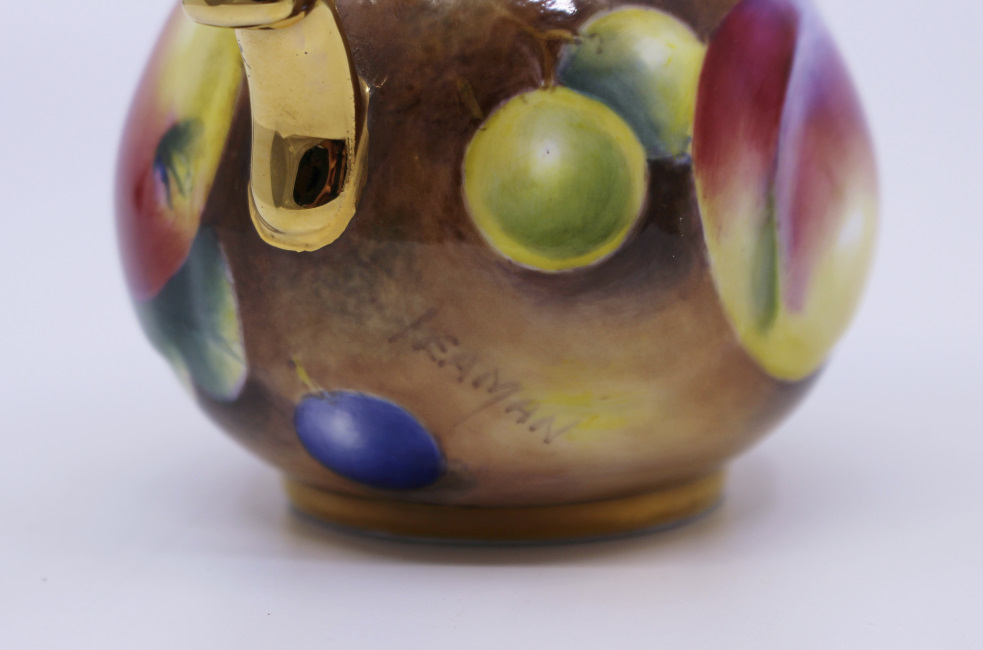 Hand Painted Fruit Cream Jug by Leaman - Image 8 of 11