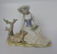 Tengra Lladro Style Figurine Girl with Foal