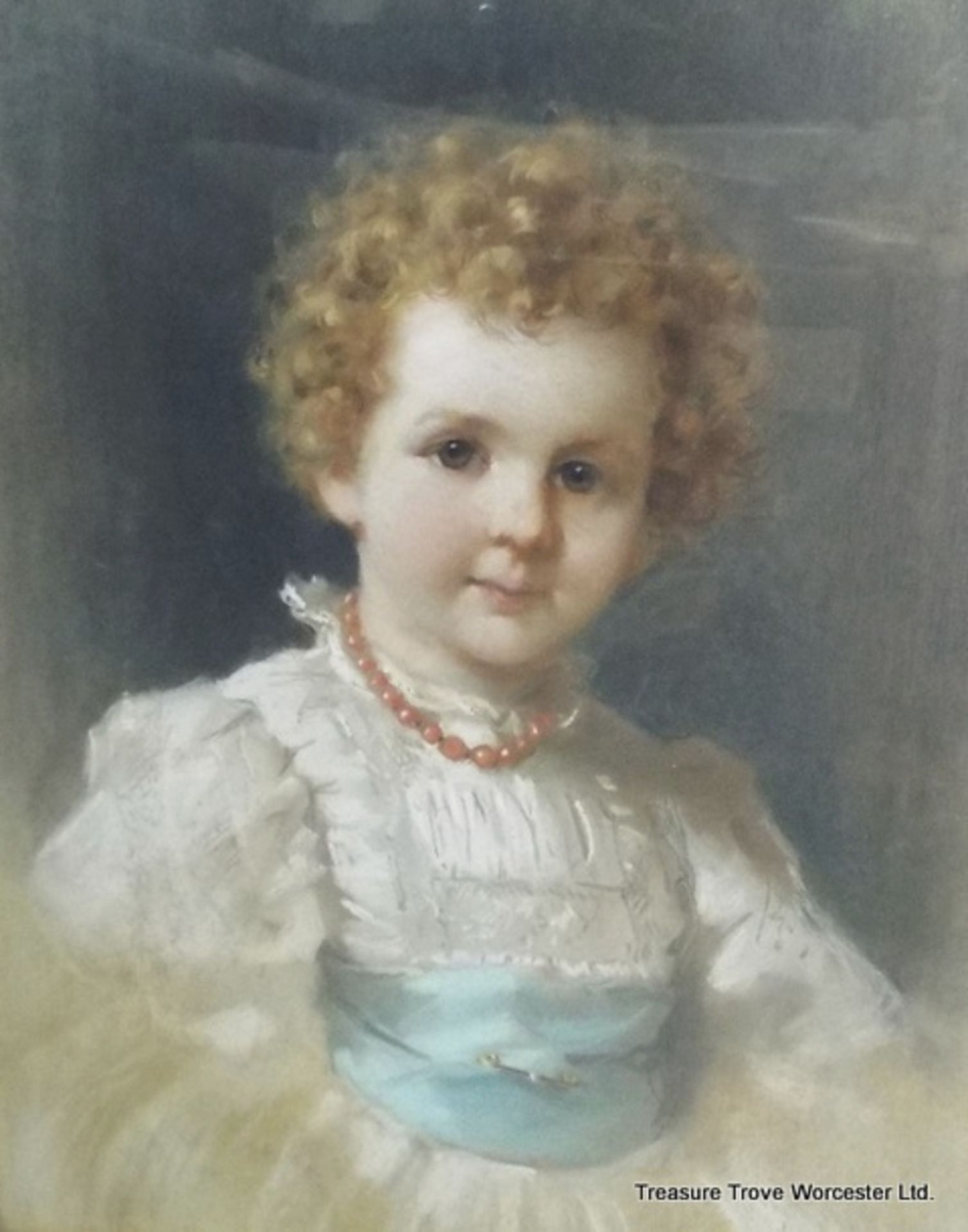 Leon Spinick Portrait of a Child Pastel 1897 - Image 3 of 11