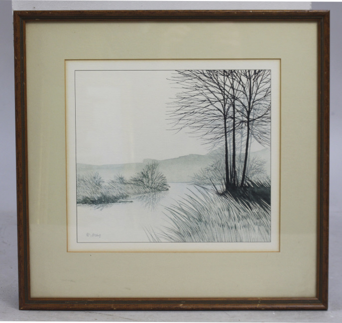 Monochrome Landscape Print Set in Frame