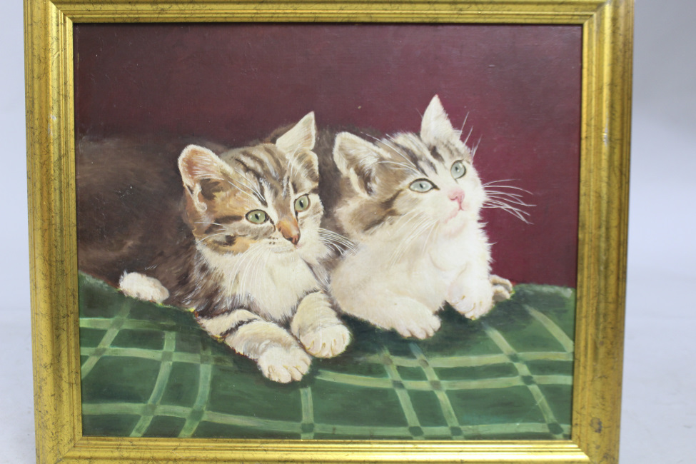 Kittens Painting Oil on Board - Image 2 of 3