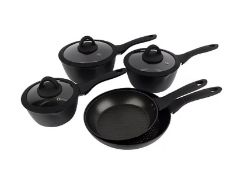 1x GH Soft Grip 8 Piece Pan Set RRP £60. Forged Aluminium. All Units Appear As New. Lot Consists Of