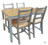 (7O) 1x Mortimer Pine Dining Set With 4x Chairs.