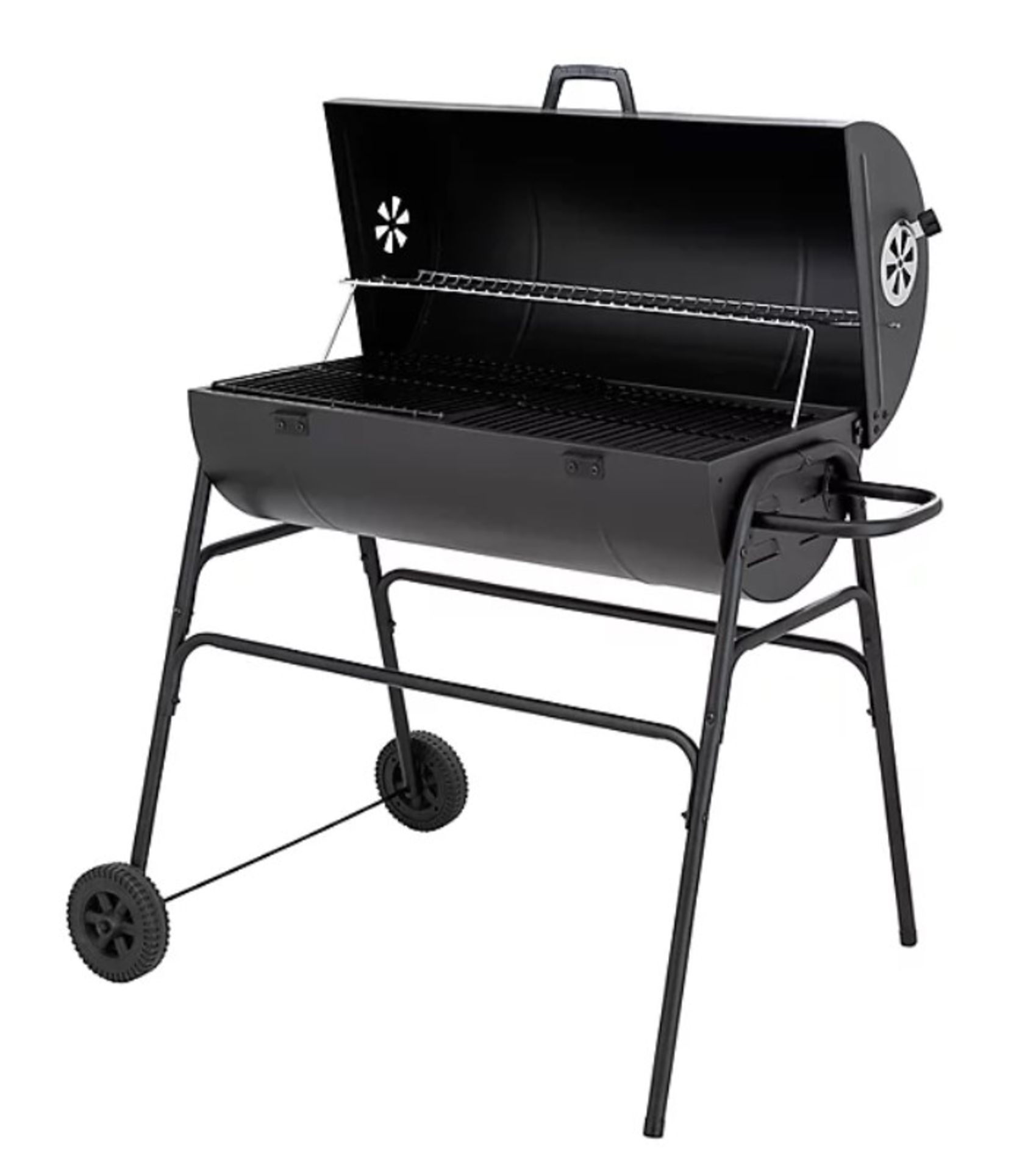 (8C) 3x Expert Grill Items. 2x 75cm Barrell BBQ. 1x 43cm Kettle BBQ.