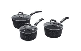 (15A) 6x Scoville Neverstick Large Saucepan & 6x Lids. (All Units Are New, But Have Varying Degrees