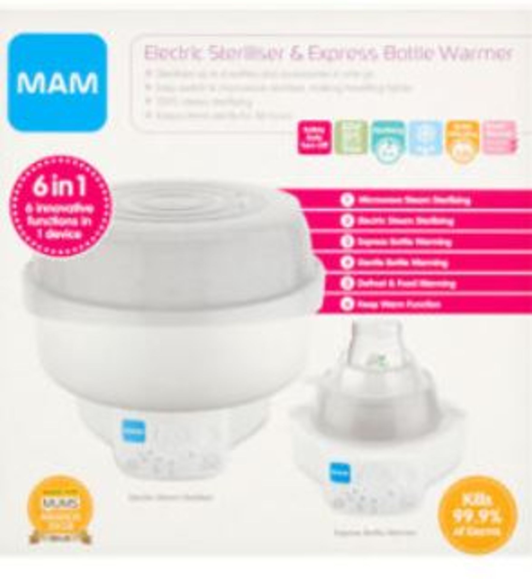 (15G) 4x Items. 2x MAM Electric Sterliser & Express Bottle Warmer. 2x Nuby Electric Steam Sterilise