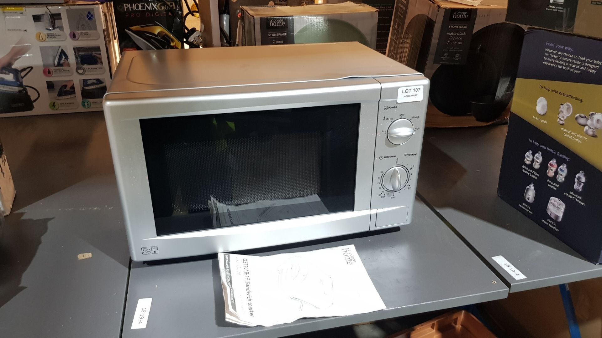 (15C) 1x GH 700W 17L Microwave Silver RRP £50. (Microwave Has Cosmetic Dent. New Item, Removed Fro - Image 2 of 5
