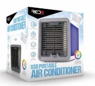 (13C) Approx 50x Red 5 USB Colour Changing Portable Air Cooler RRP £25 Each. (All Units Have Return
