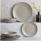 (1A) 2x GH Stoneware Grey 12 Piece Dinner Set