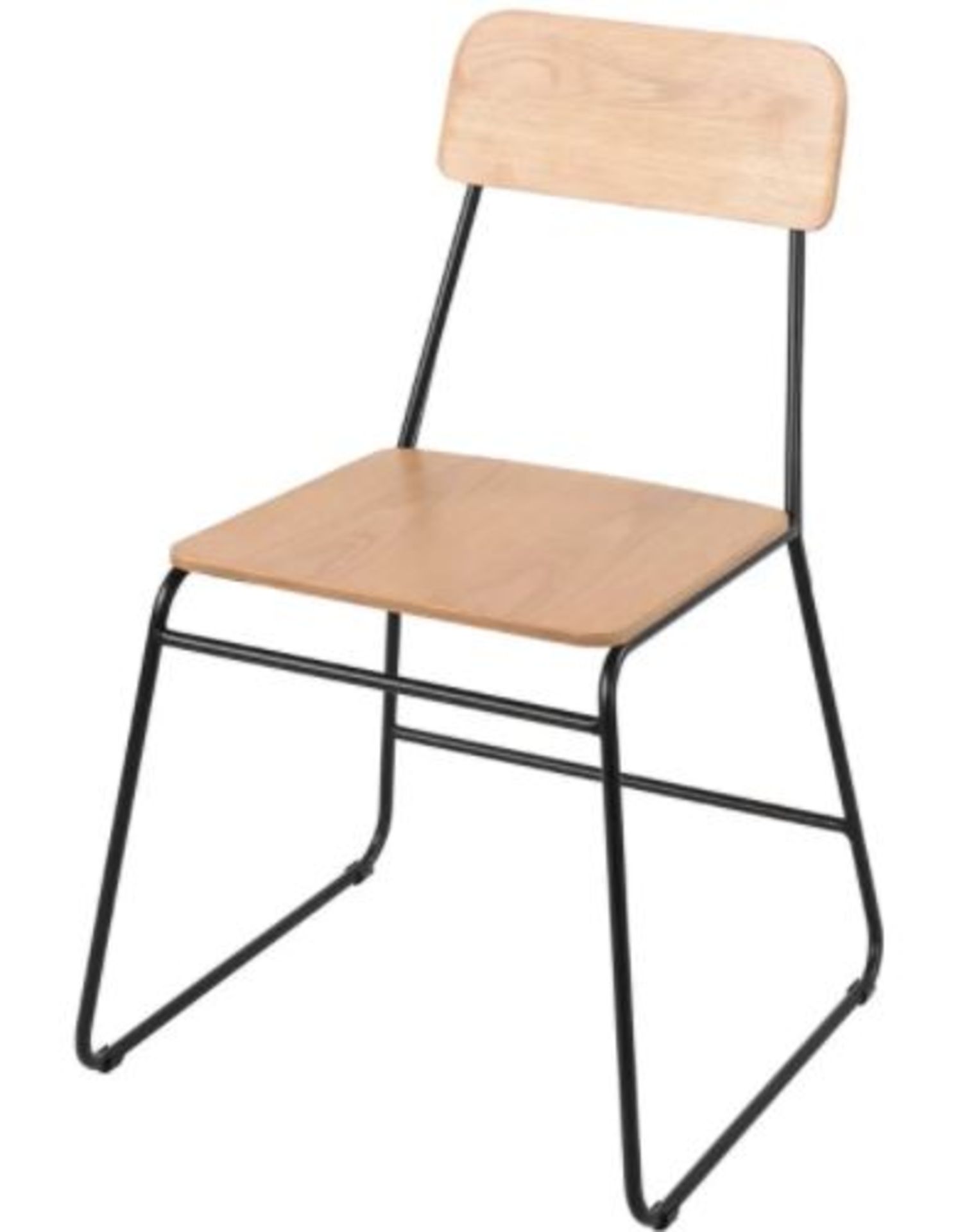 (4O) 4x Black & Oak Veneer Utility Chair RRP £20 Each. (H80x W51x D51cm). All Units Appear As New.