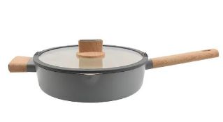 (15) 2x GH Grey Simplicity Cookware Items. 1x 24cm Non Stick Stockpot With Lid. 1x 28cm Non Stick