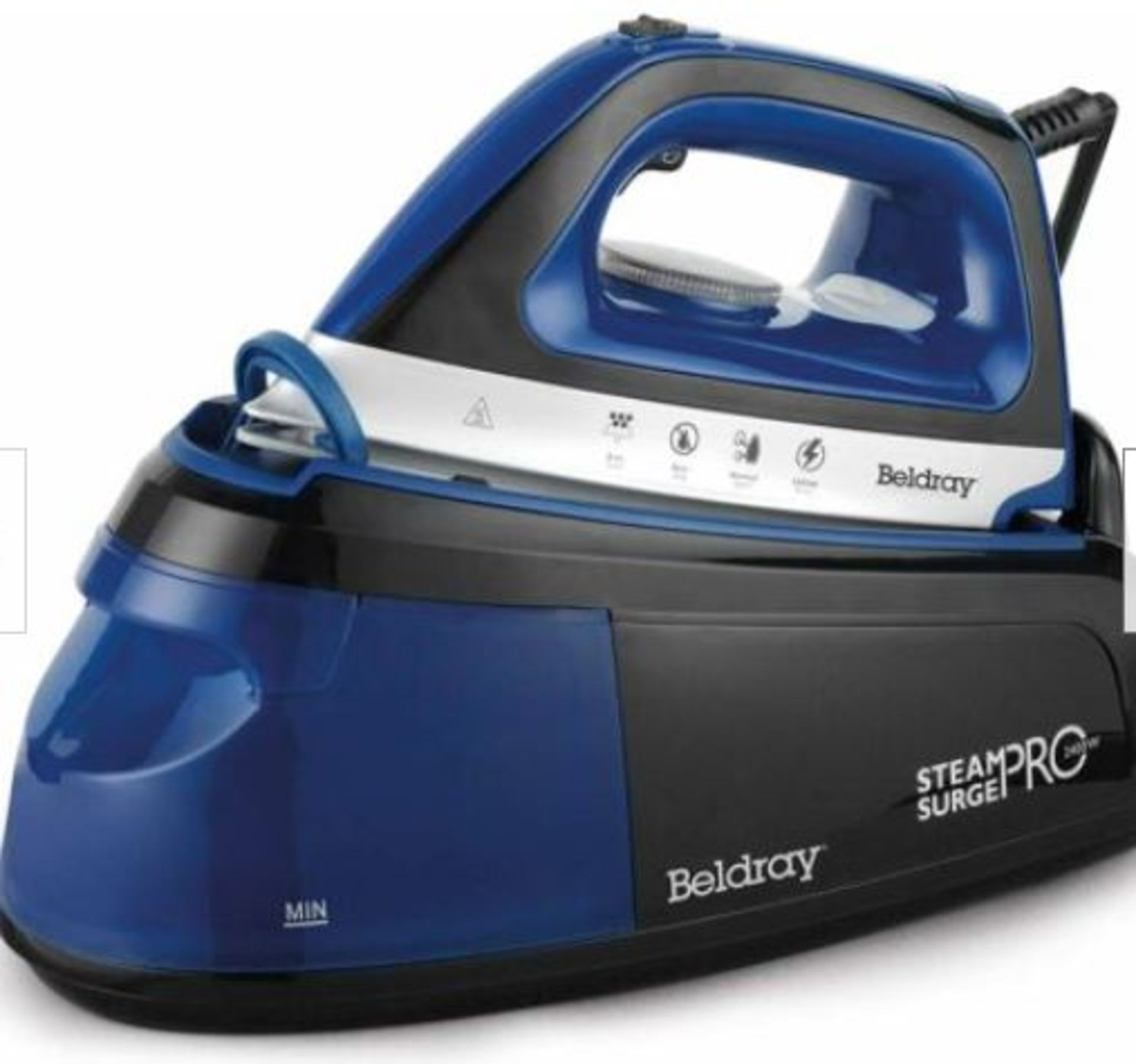 (15F) 3x Items. 1x Beldray Steam Surge Pro XL 2400W 1.2L Iron. 1x Breville Powersteam 2400W Aero Ce