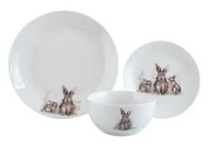 (15) Approx 85x Dinner Set Items. To Include 12 Piece Bunny Porcelain. 11 Piece Floral Porcelain &