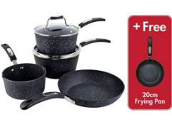 (15) 1x Scoville NeverStick 5 Piece Cookware Set. (Contents Appear As New – 1x Large Saucepan Has S