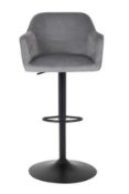 (7D) 1x Barbara Bar Stool Grey RRP £90. (H94-115x W57x D55cm)