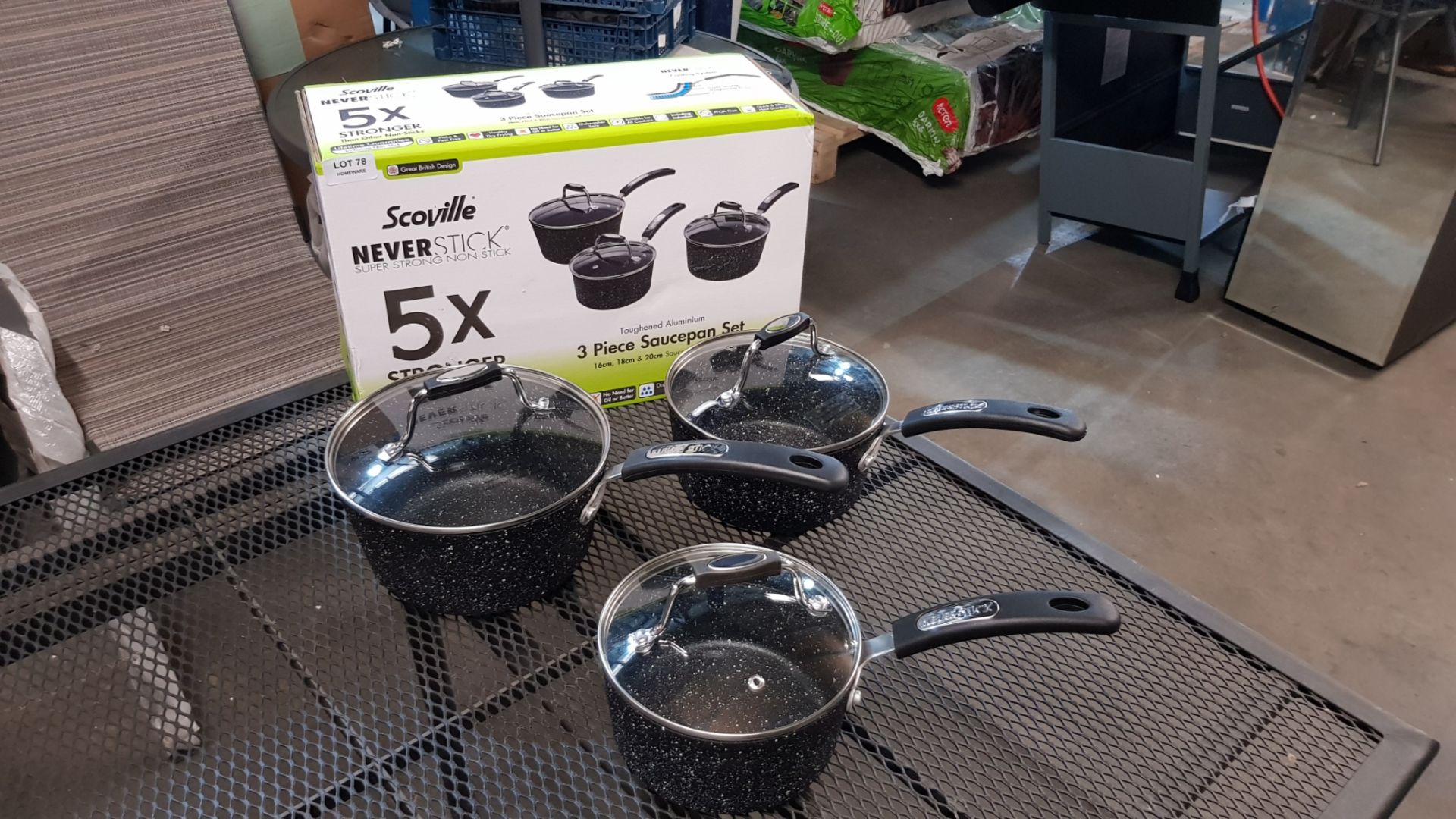 1x Scoville Neverstick 3 Piece Saucepan Set RRP £40. (Contents Appear As New). - Image 3 of 5