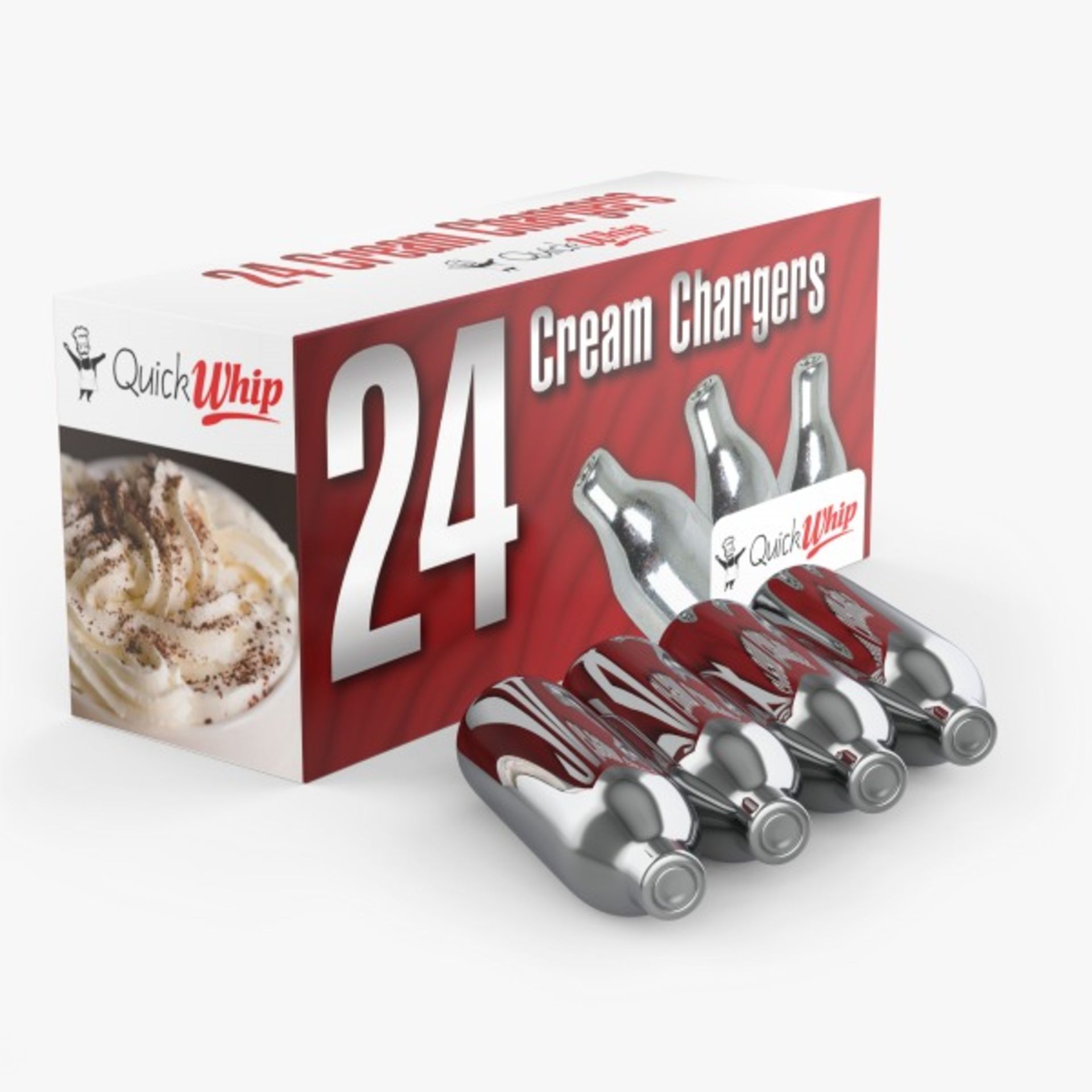 1 x Case of 600 x 8g Whipping Cream Chargers branded 'QuickWhip'