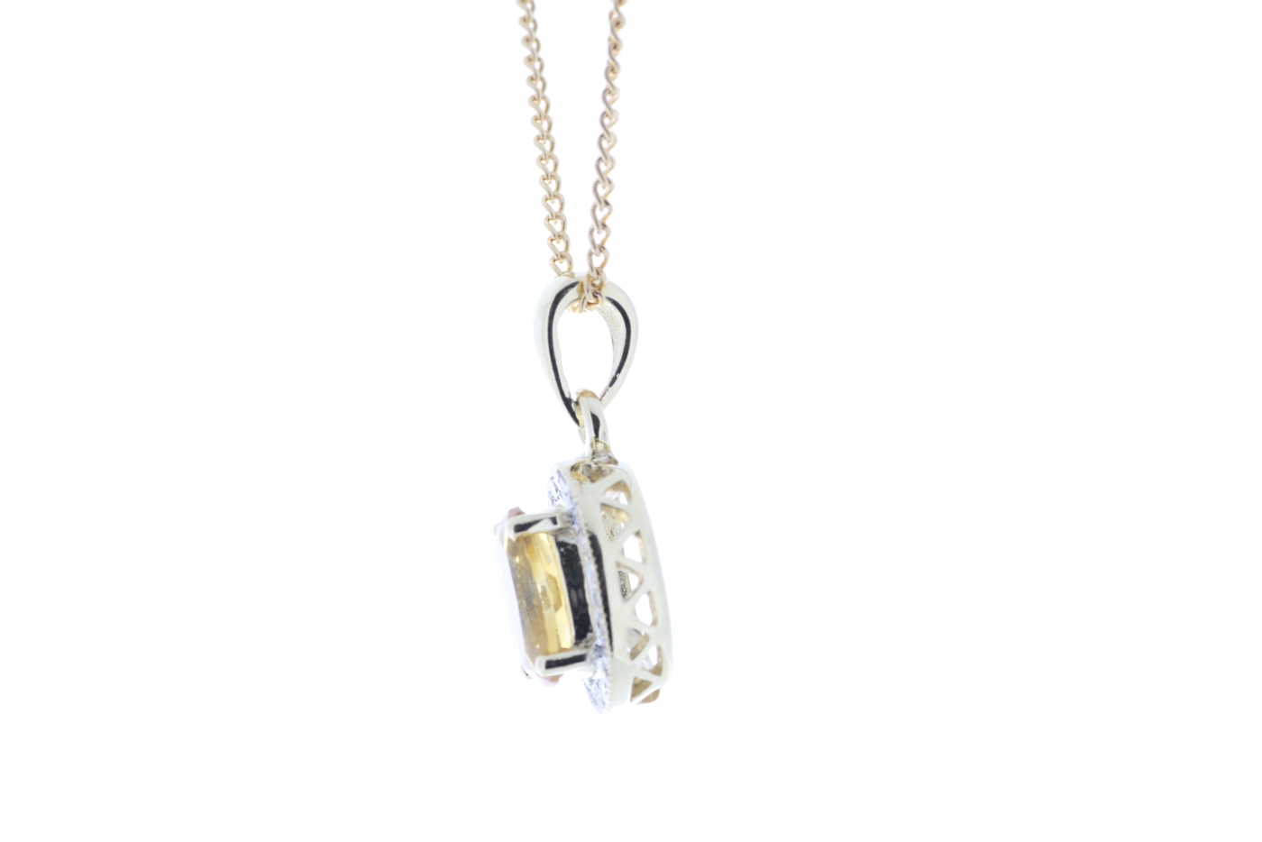 9ct Yellow Gold Diamond And Citrine Pendant - Image 4 of 5