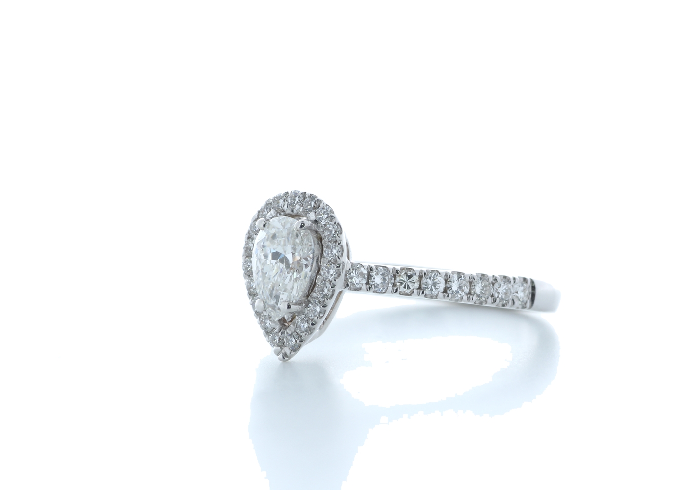 18ct White Gold Single Stone With Halo Setting Ring 0.91 (0.51) Carats - Image 2 of 5