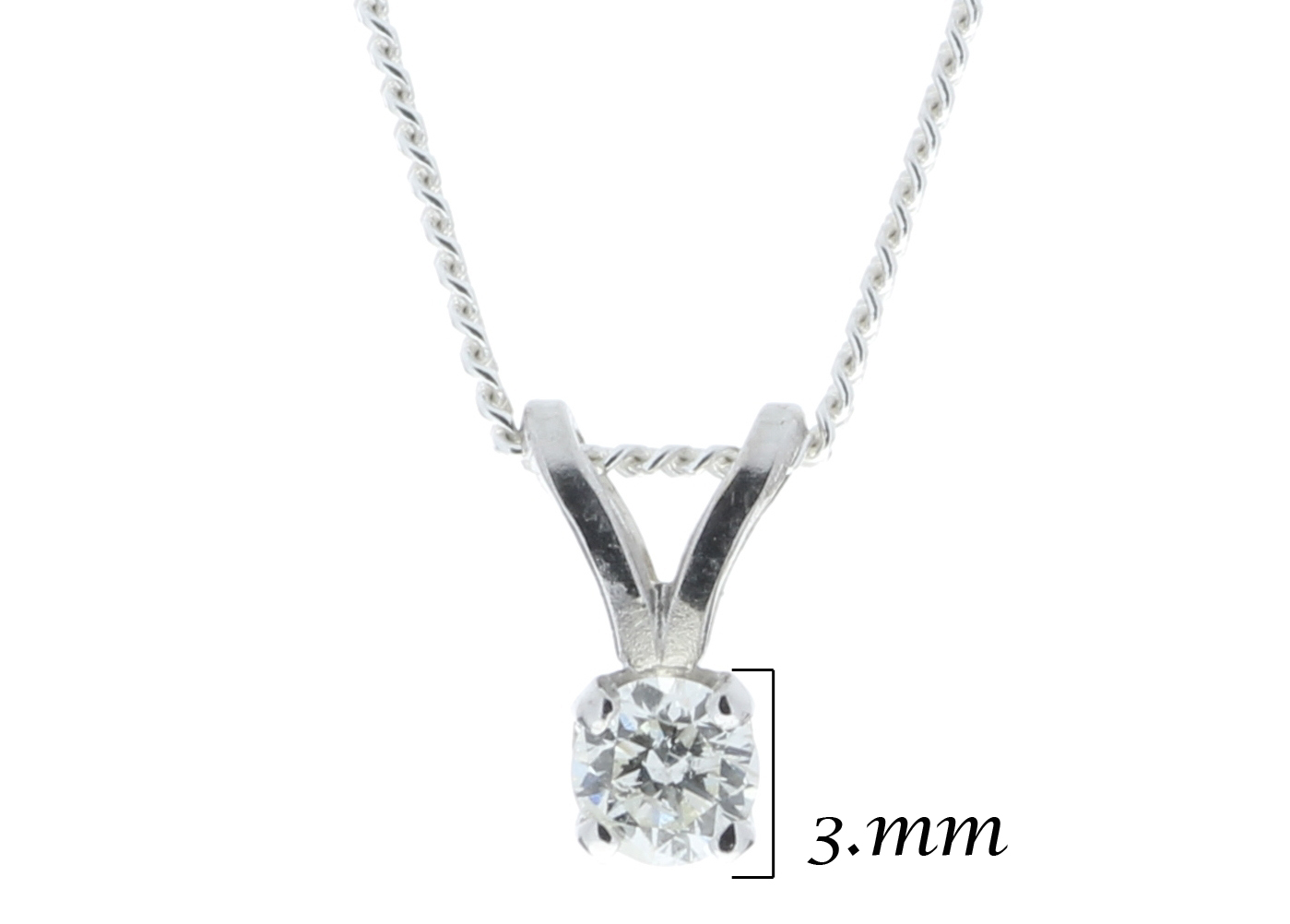 9ct White Gold Claw Set Diamond Pendant 0.10 Carats - Image 5 of 5