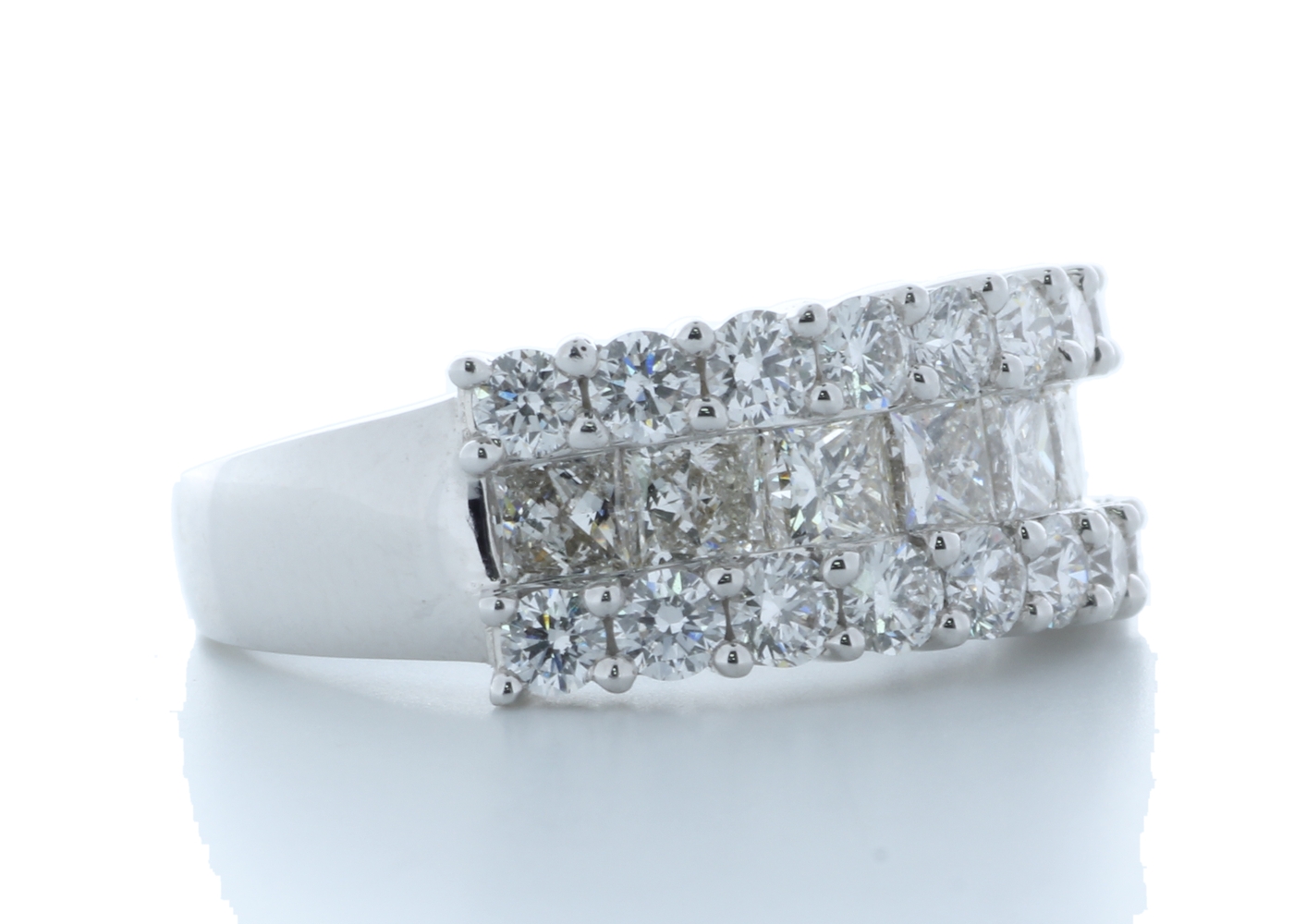 18ct White Gold Claw Set Semi Eternity Diamond Ring 2.43 Carats - Image 4 of 4