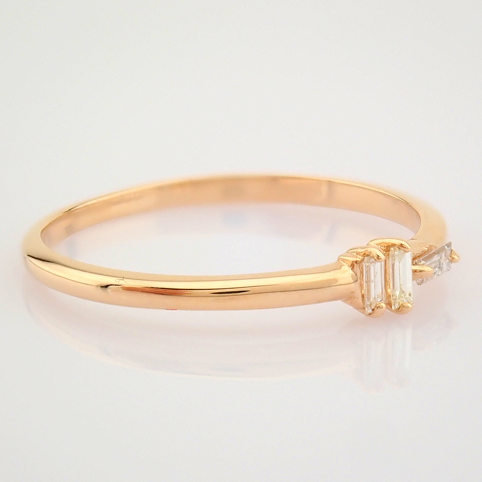 IDL Certificated 14K Rose/Pink Gold Baguette Diamond Ring (Total 0.09 ct Stone) - Image 4 of 10