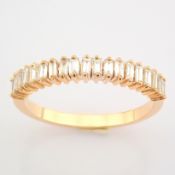 IDL Certificated 14K Rose/Pink Gold Baguette Diamond Ring (Total 0.44 ct Stone)