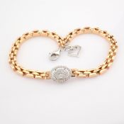 IDL Certificated 14K White and Rose Gold Diamond Bracelet (Total 0.3 ct Stone)