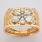IDL Certificated 14K Rose/Pink Gold Baguette Diamond & Diamond Ring (Total 0.38 ct Stone)