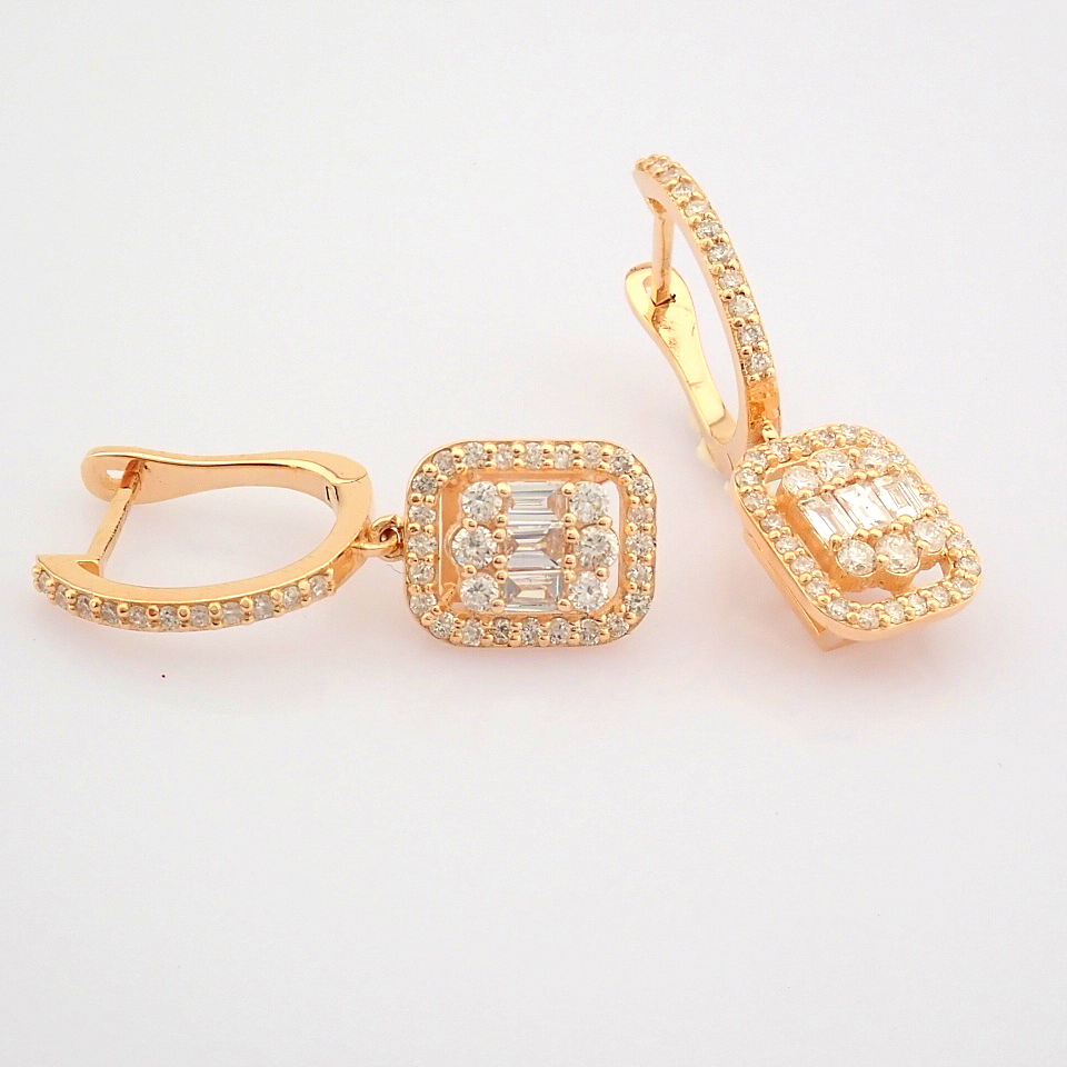 IDL Certificated 14K Rose/Pink Gold Diamond Earring (Total 0.82 ct Stone) - Image 4 of 9