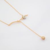 IDL Certificated 14K White and Rose Gold Diamond Necklace (Total 0.63 ct Stone)