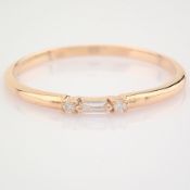 IDL Certificated 14K Rose/Pink Gold Baguette Diamond & Diamond Ring (Total 0.04 ct Stone)