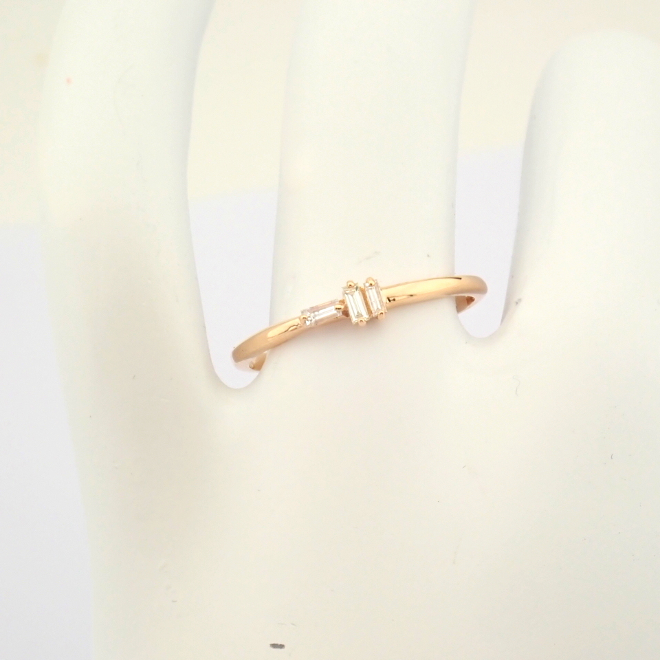 IDL Certificated 14K Rose/Pink Gold Baguette Diamond Ring (Total 0.09 ct Stone) - Image 10 of 10