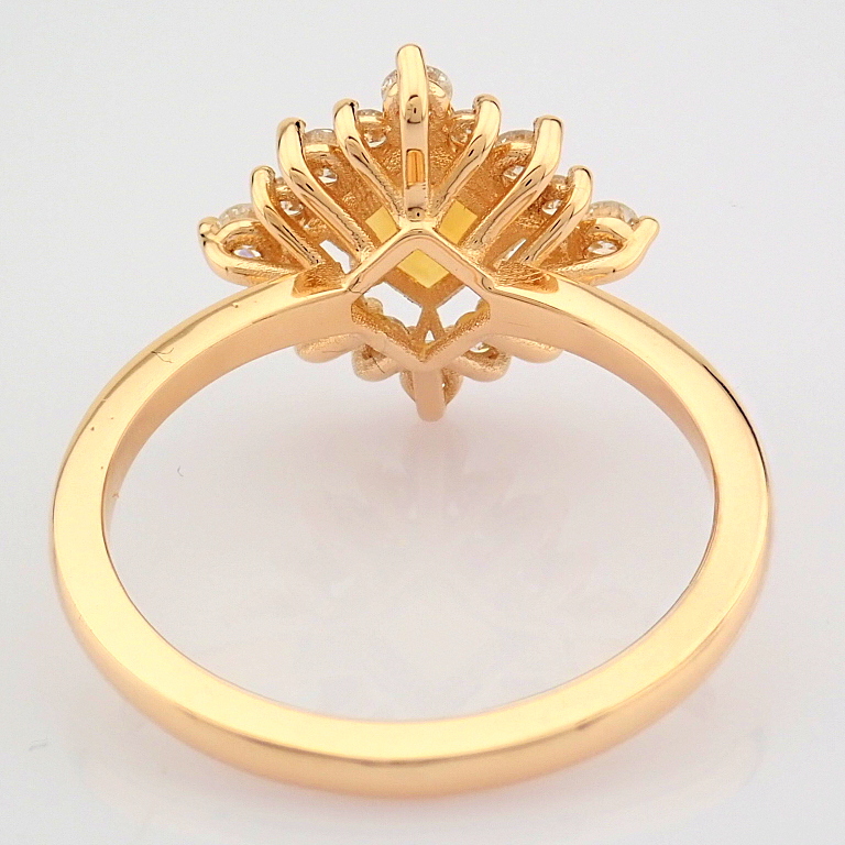 IDL Certificated 14K Rose/Pink Gold Diamond & Citrin Ring (Total 0.97 ct Stone) - Image 7 of 9