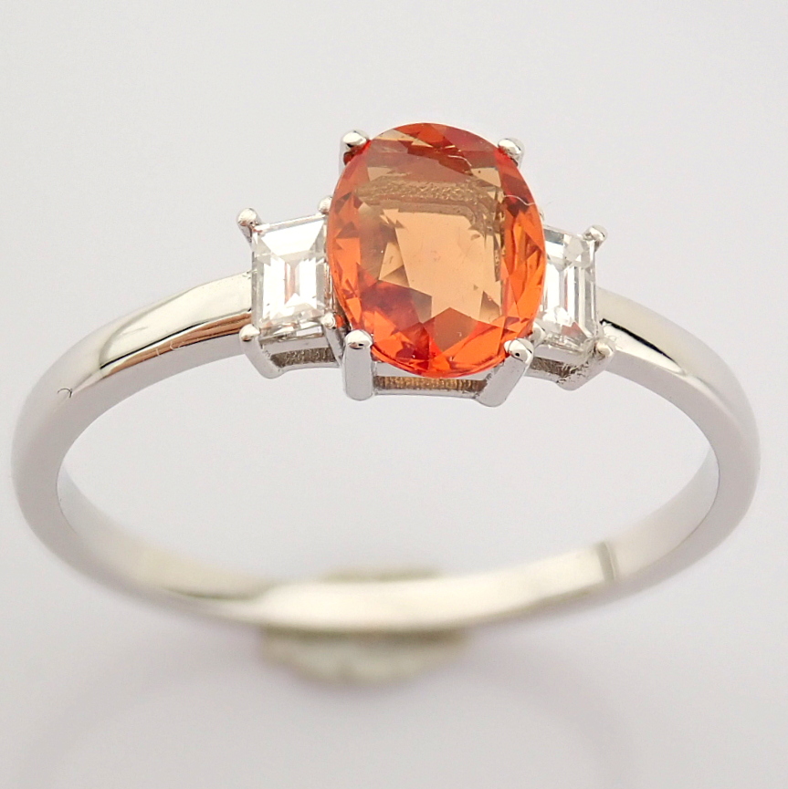 IDL Certificated 14K Rose/Pink Gold Diamond & Fancy Sapphire Ring (Total 0.78 ct Stone)
