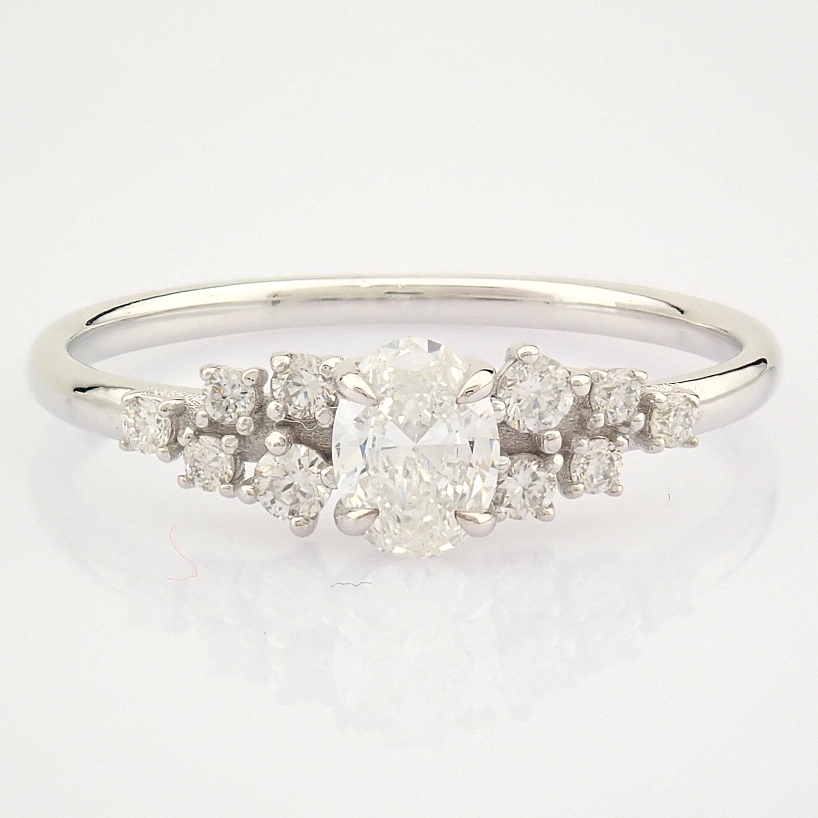 IDL Certificated 14K White Gold Diamond Ring (Total 0.45 ct Stone) - Image 3 of 8