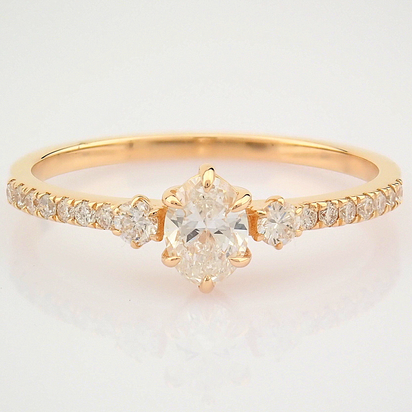 IDL Certificated 14K Rose/Pink Gold Diamond Ring (Total 0.46 ct Stone) - Image 5 of 8