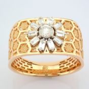IDL Certificated 14K Rose/Pink Gold Baguette Diamond & Diamond Ring (Total 0.51 ct Stone)