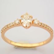 IDL Certificated 14K Rose/Pink Gold Diamond Ring (Total 0.46 ct Stone)