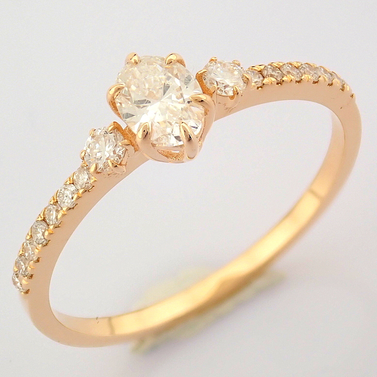 IDL Certificated 14K Rose/Pink Gold Diamond Ring (Total 0.46 ct Stone) - Image 3 of 8