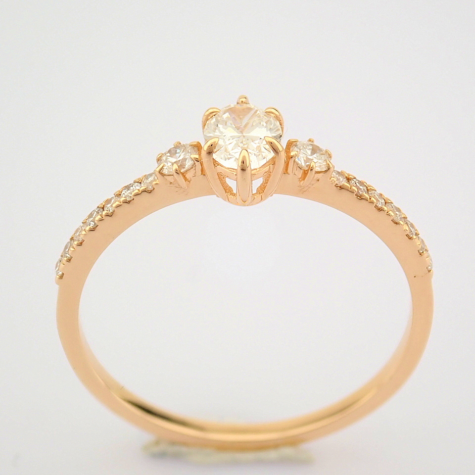 IDL Certificated 14K Rose/Pink Gold Diamond Ring (Total 0.46 ct Stone) - Image 2 of 8