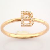 IDL Certificated 14K Rose/Pink Gold Diamond Ring (Total 0.06 ct Stone)