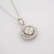 IDL Certificated 14K White Gold Diamond Necklace (Total 0.32 ct Stone)