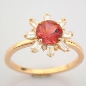 IDL Certificated 14K Rose/Pink Gold Baguette Diamond & Diamond Ring (Total 1.27 ct Stone)