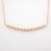 IDL Certificated 14K Rose/Pink Gold Diamond Necklace (Total 0.49 ct Stone)