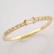 IDL Certificated 14K Yellow Gold Diamond Ring (Total 0.11 ct Stone)