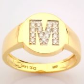 IDL Certificated 14K Yellow Gold Diamond Ring (Total 0.14 ct Stone)